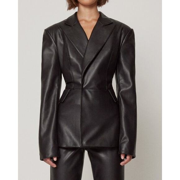 Khy Faux Leather Blazer Black - XXS - Picture 1 of 7